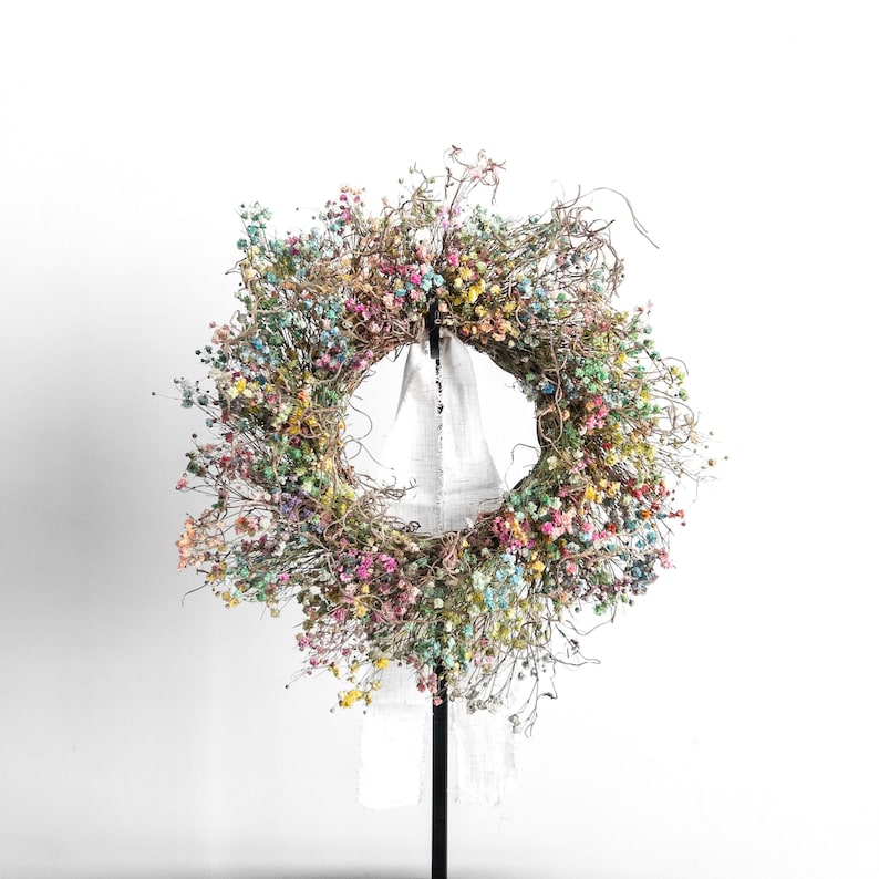 Cottagecore dried baby's breath wreath