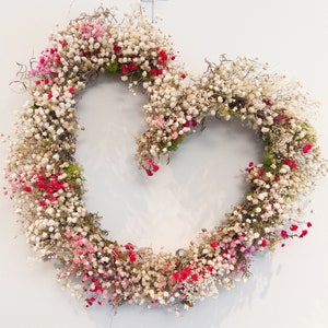 Heart shaped dried flower wreath