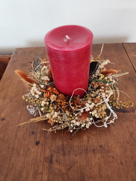 Custom candle ring with red candle by STIX&STONES CO.