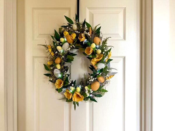 Sunshine Serenade wreath on a front door